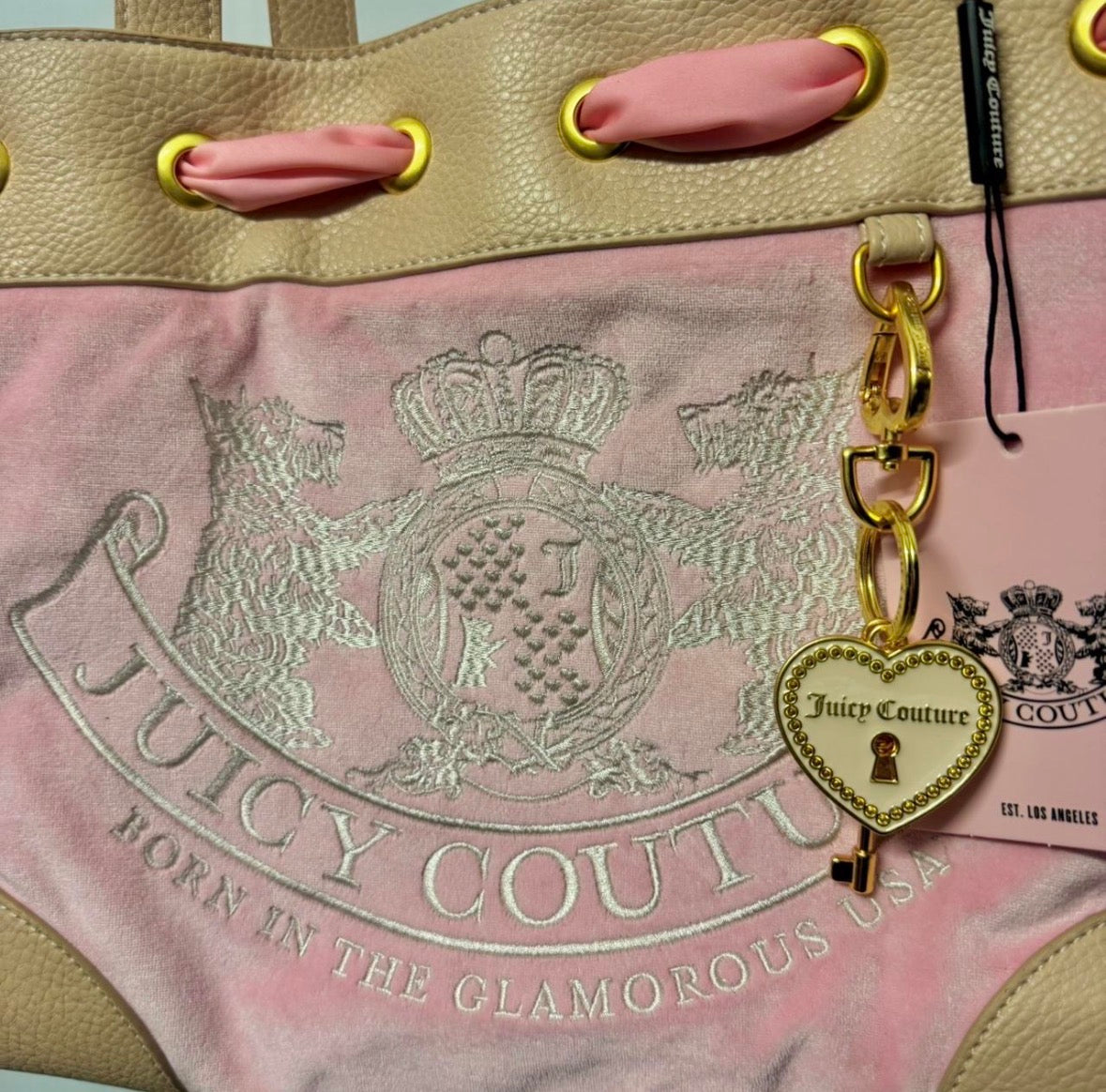 Juicy Couture Scottie Logo Daydreamer - Pink & Beige