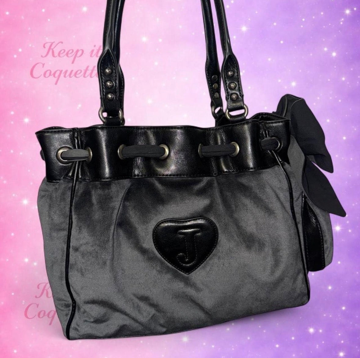 Juicy Couture Black Daydreamer with pink embroidery
