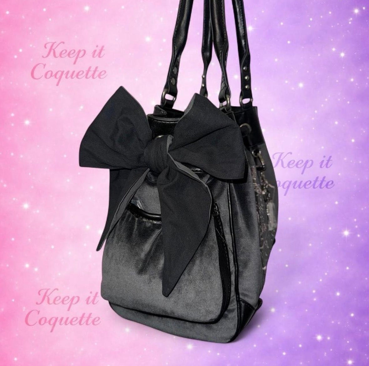 Juicy Couture Black Daydreamer with pink embroidery
